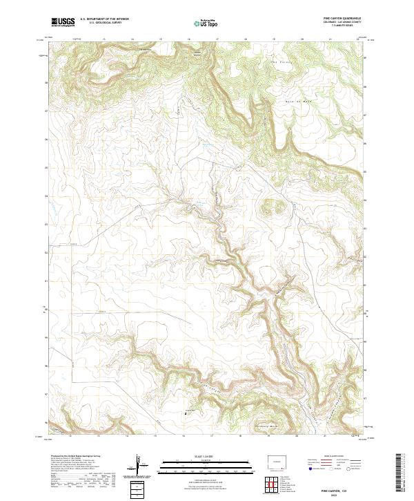 Pine Canyon, CO — USGS 7.5-minute topo (2022)