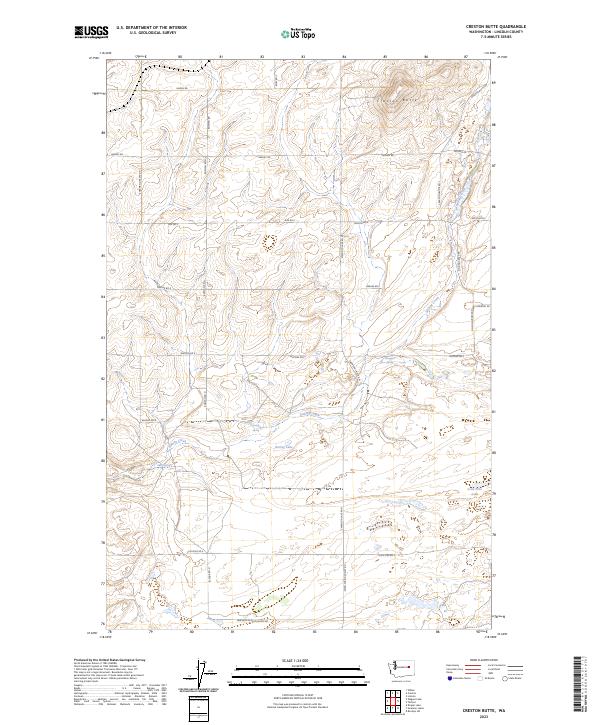 Creston Butte, WA — USGS 7.5-minute topo (2023)