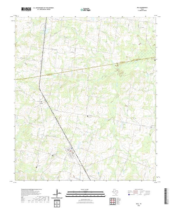 Iola, TX — USGS 7.5-minute topo (2022)