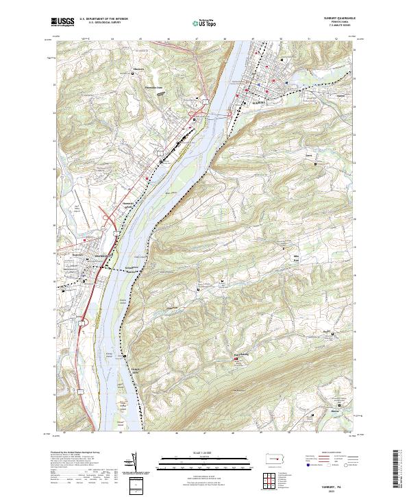 Sunbury, PA — USGS 7.5-minute topo (2023)