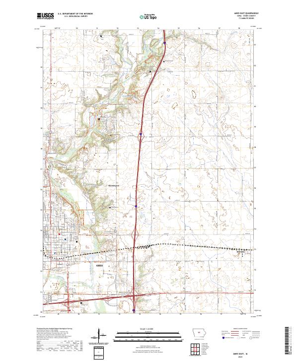 Ames East, IA — USGS 7.5-minute topo (2023)