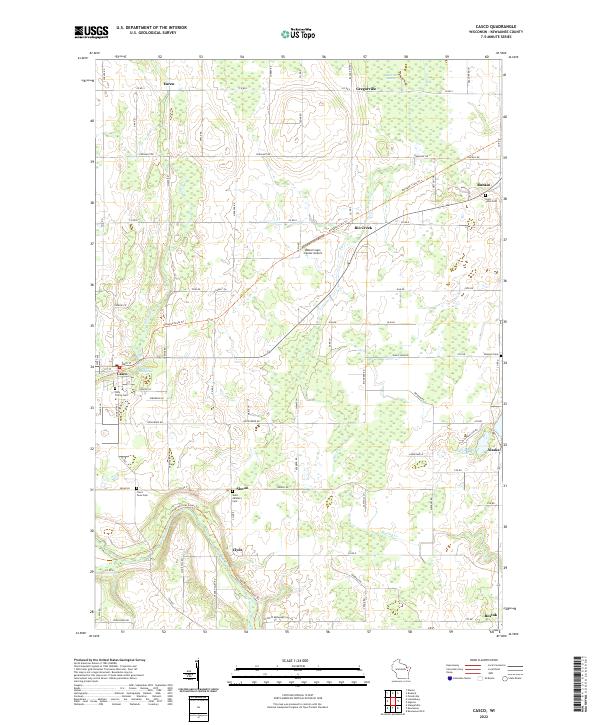 Casco, WI — USGS 7.5-minute topo (2022)