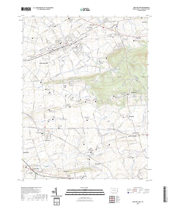 New Holland, PA — USGS 7.5-minute topo (2023)