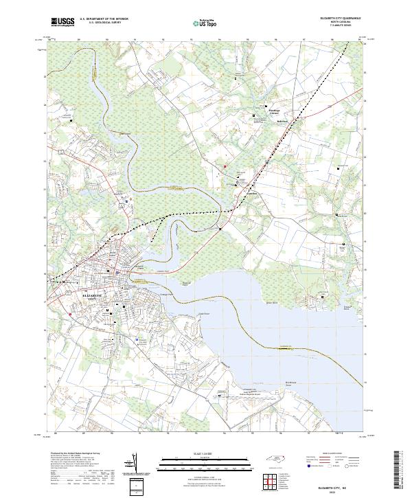 Elizabeth City, NC — USGS 7.5-minute topo (2022)