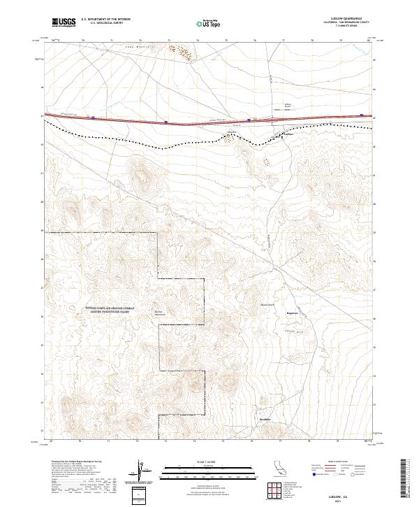 Ludlow, CA — USGS 7.5-minute topo (2021)