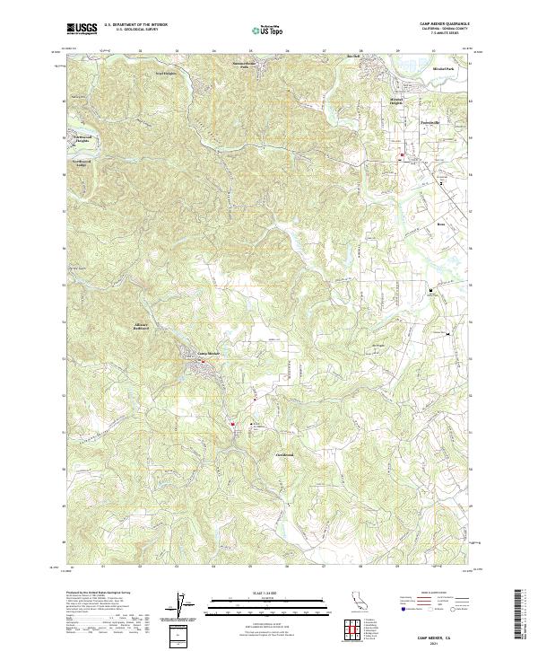 Camp Meeker, CA — USGS 7.5-minute topo (2021)