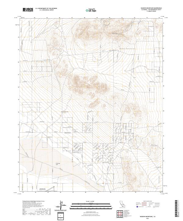 Shadow Mountains, CA — USGS 7.5-minute topo (2021)