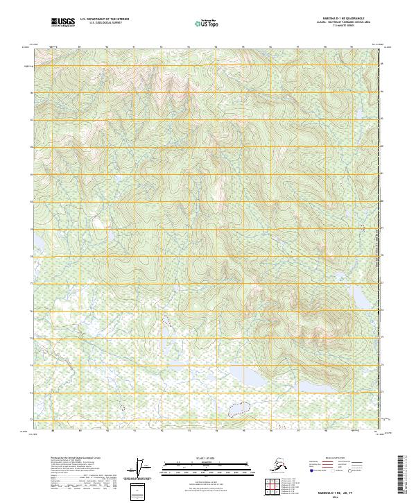 Nabesna D-1 NE, AK-YT — USGS 7.5-minute topo (2024)