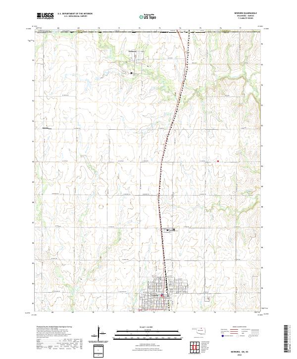 Newkirk, OK-KS — USGS 7.5-minute topo (2022)
