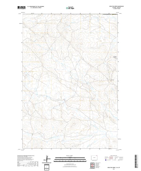 Moulton Creek, WY-MT — USGS 7.5-minute topo (2021)