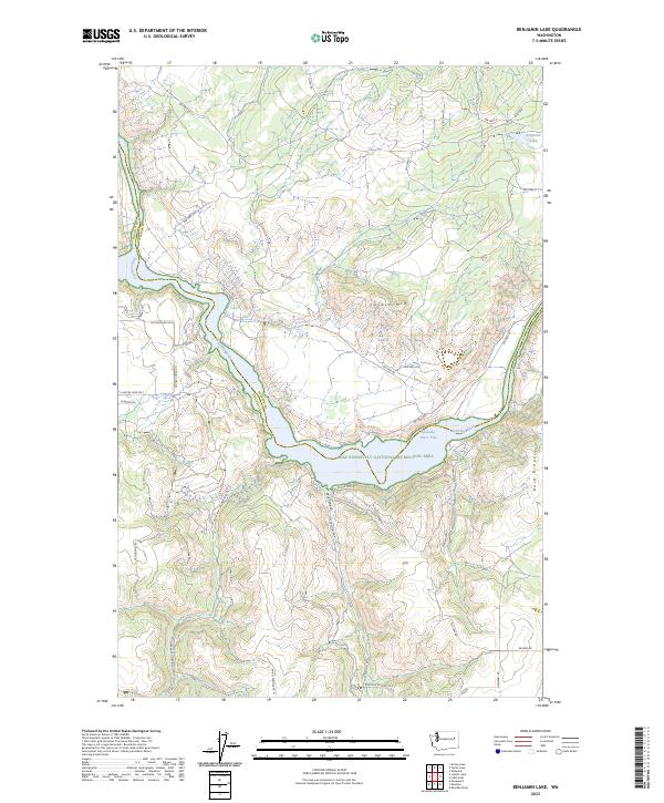 Benjamin Lake, WA — USGS 7.5-minute topo (2023)