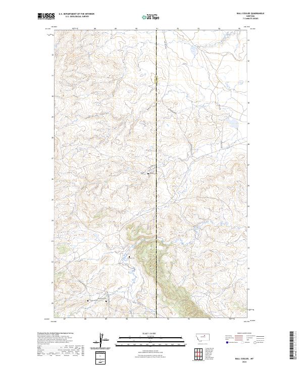 Ball Coulee, MT — USGS 7.5-minute topo (2024)