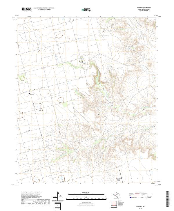 Hancock, TX — USGS 7.5-minute topo (2022)