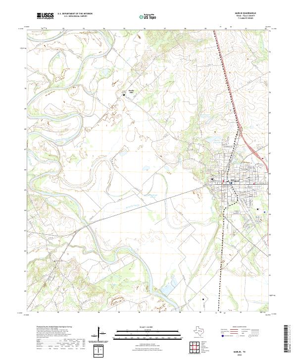 Marlin, TX — USGS 7.5-minute topo (2022)
