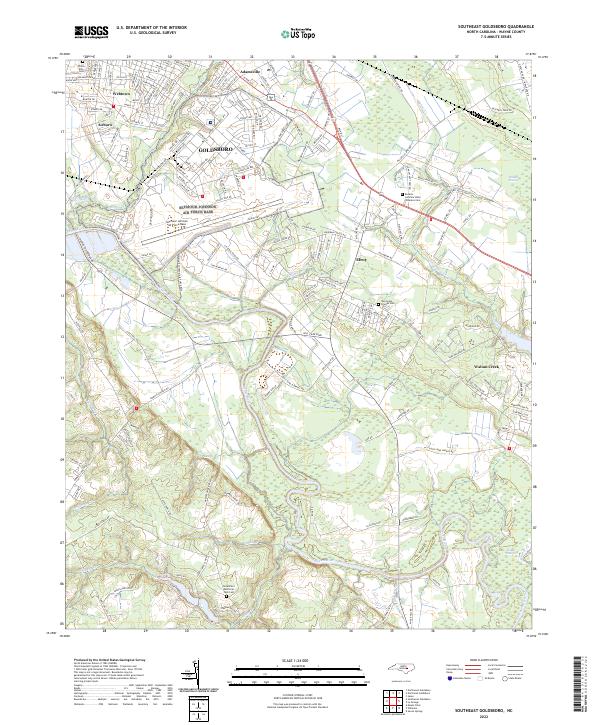 Southeast Goldsboro, NC — USGS 7.5-minute topo (2022)