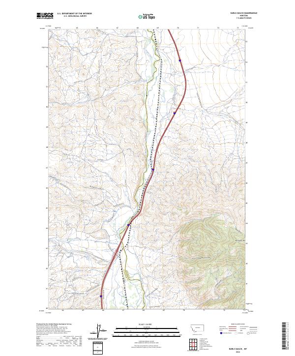 Earls Gulch, MT — USGS 7.5-minute topo (2024)