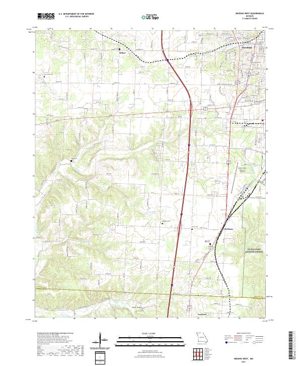 Neosho West, MO — USGS 7.5-minute topo (2021)