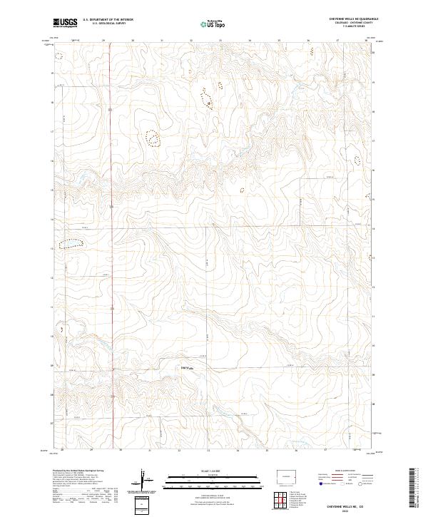 Cheyenne Wells NE, CO — USGS 7.5-minute topo (2022)