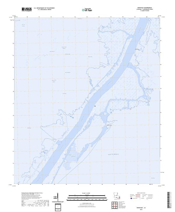 Dixon Bay, LA — USGS 7.5-minute topo (2024)