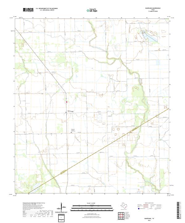 Danevang, TX — USGS 7.5-minute topo (2022)