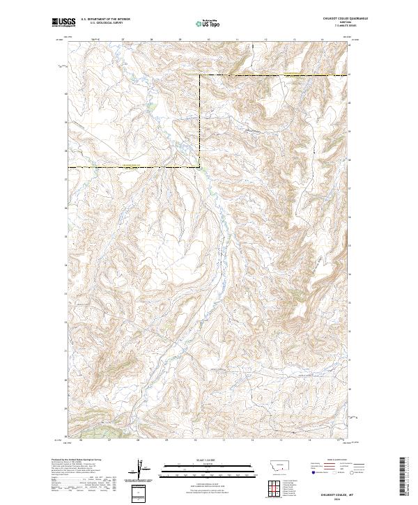 Chilkoot Coulee, MT — USGS 7.5-minute topo (2024)