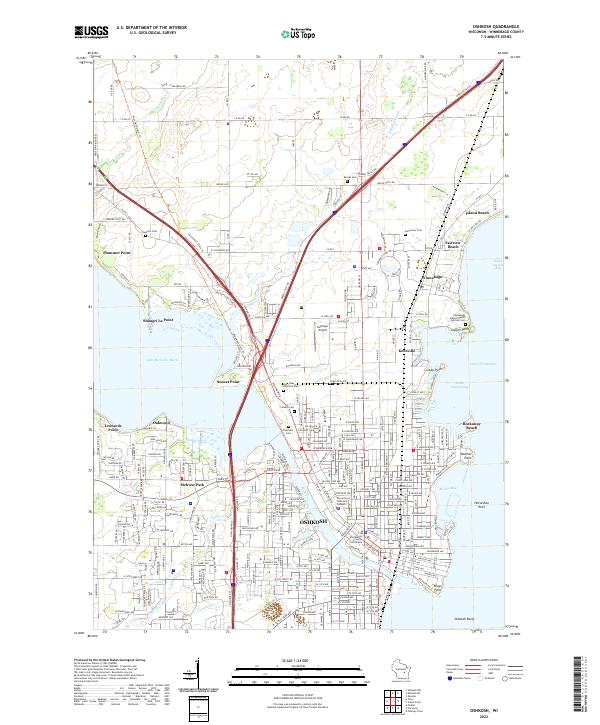 Oshkosh, WI — USGS 7.5-minute topo (2022)