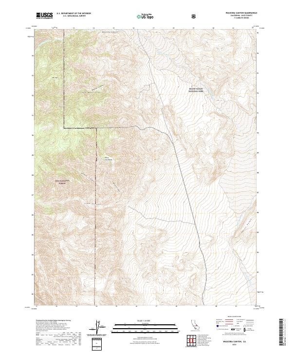 Waucoba Canyon, CA — USGS 7.5-minute topo (2021)