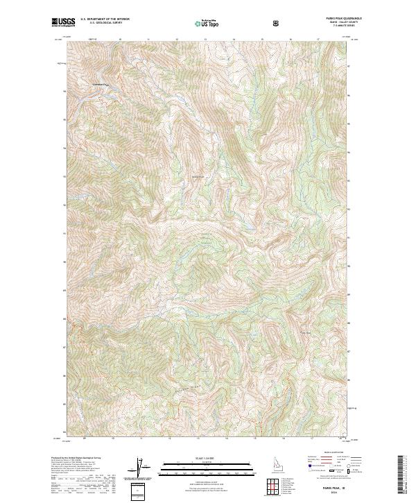 Parks Peak, ID — USGS 7.5-minute topo (2024)