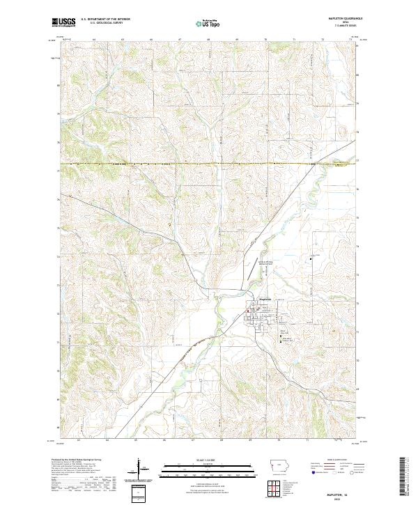 Mapleton, IA — USGS 7.5-minute topo (2022)