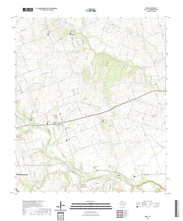 Weir, TX — USGS 7.5-minute topo (2022)