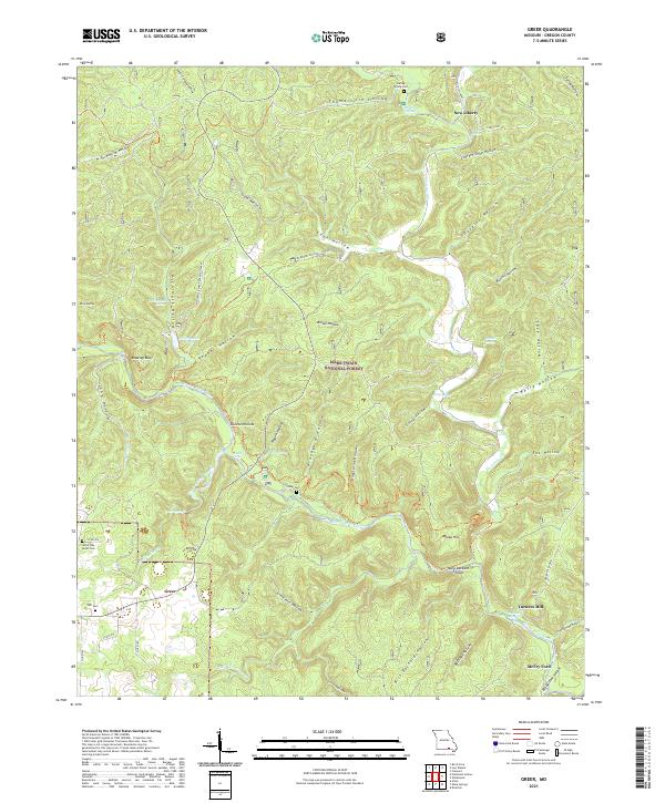 Greer, MO — USGS 7.5-minute topo (2021)