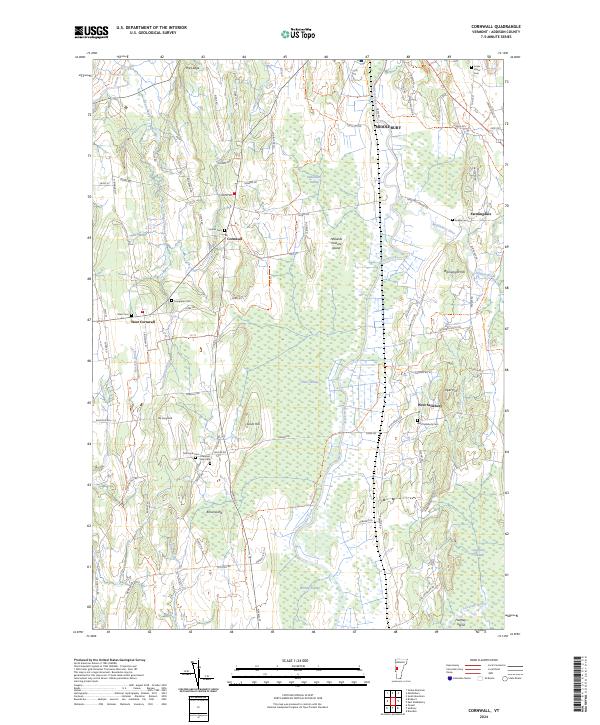 Cornwall, VT — USGS 7.5-minute topo (2024)