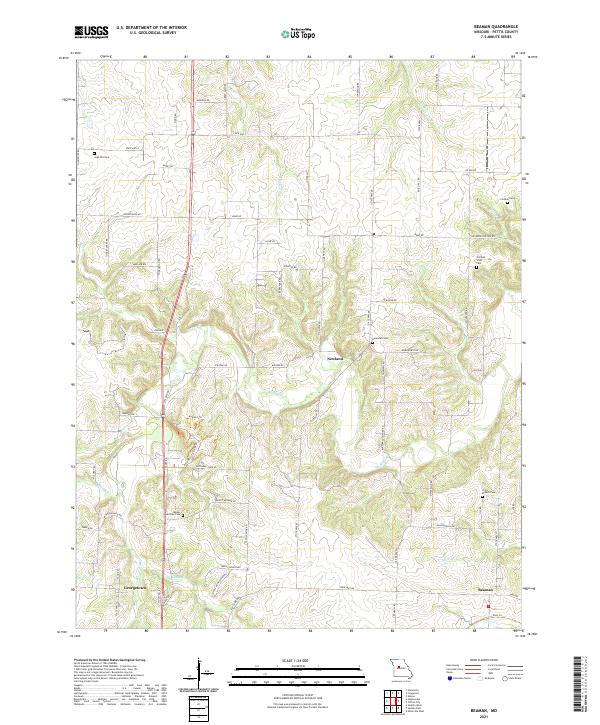 Beaman, MO — USGS 7.5-minute topo (2021)