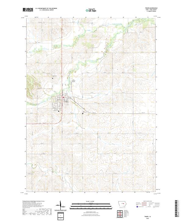 Traer, IA — USGS 7.5-minute topo (2022)