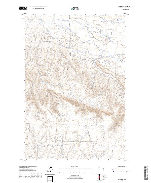 Waterman, OR — USGS 7.5-minute topo (2023)