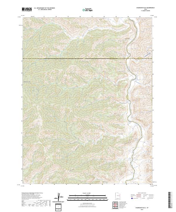 Chandler Falls, UT — USGS 7.5-minute topo (2023)