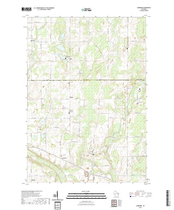 Larrabee, WI — USGS 7.5-minute topo (2022)