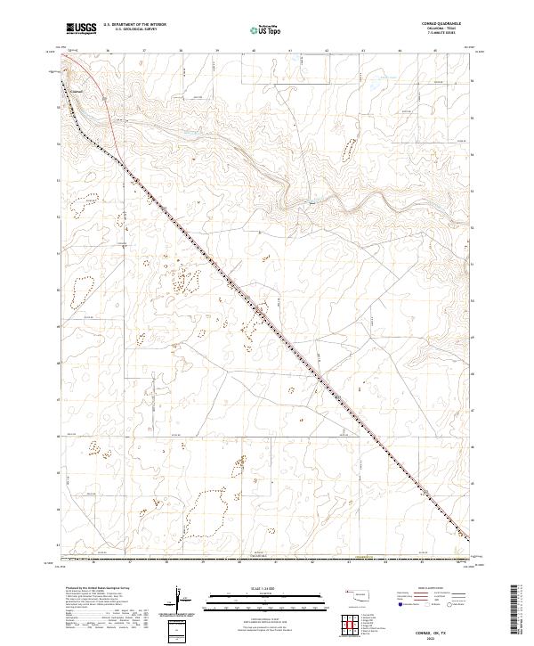 Conrad, OK-TX — USGS 7.5-minute topo (2022)