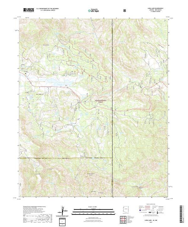 Luna Lake, AZ-NM — USGS 7.5-minute topo (2021)