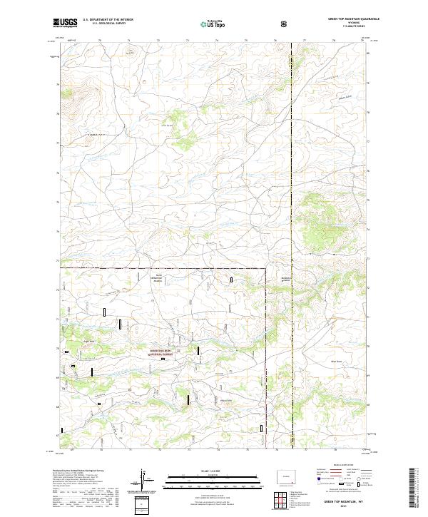 Green Top Mountain, WY — USGS 7.5-minute topo (2021)