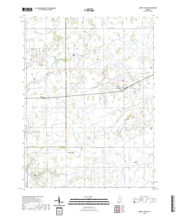Liberty Center, IN — USGS 7.5-minute topo (2022)