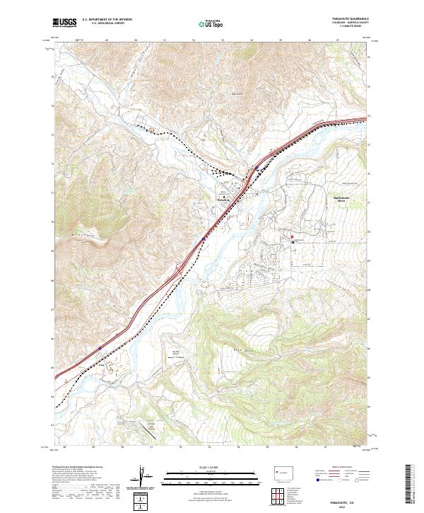Parachute, CO — USGS 7.5-minute topo (2022)