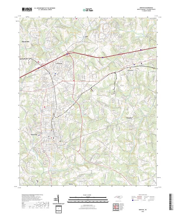 Newton, NC — USGS 7.5-minute topo (2022)