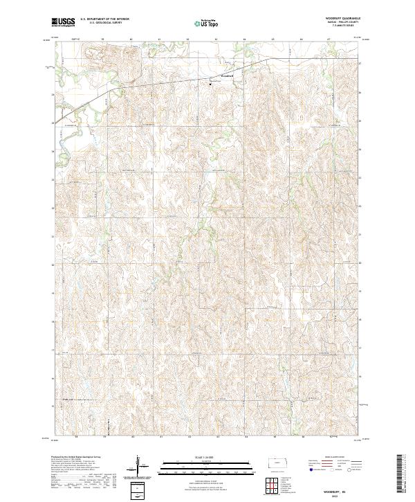 Woodruff, KS — USGS 7.5-minute topo (2022)