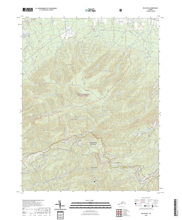Big Levels, VA — USGS 7.5-minute topo (2022)