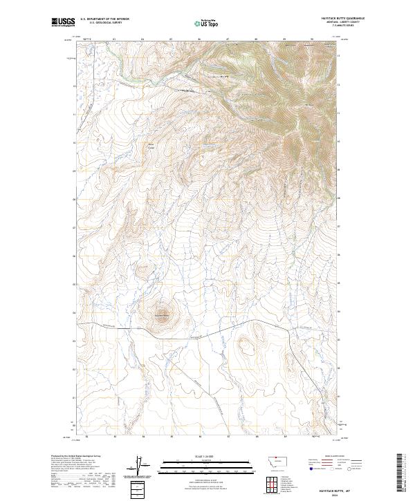 Haystack Butte, MT — USGS 7.5-minute topo (2024)