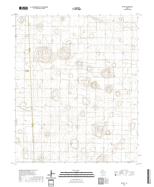 Pettit, TX — USGS 7.5-minute topo (2022)