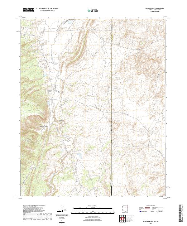 Hunters Point, AZ-NM — USGS 7.5-minute topo (2021)