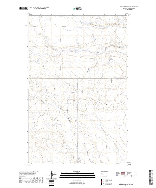Antelope Coulee NW, MT — USGS 7.5-minute topo (2024)