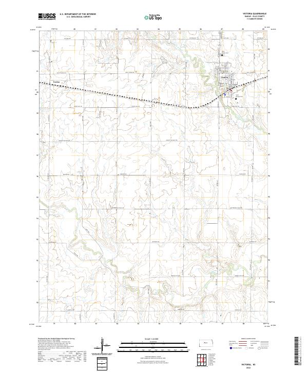Victoria, KS — USGS 7.5-minute topo (2022)